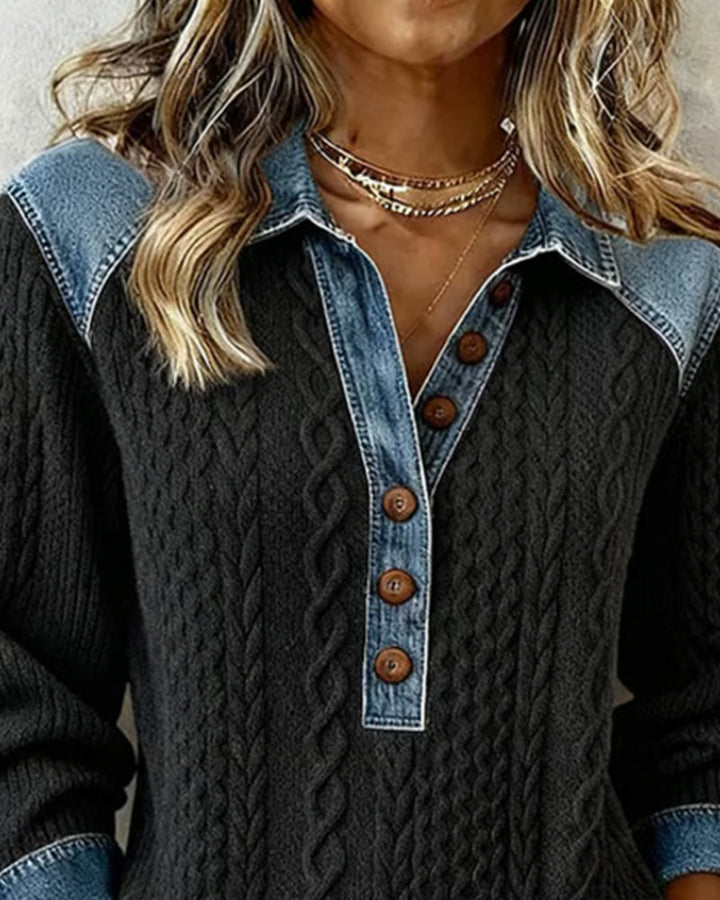 Stijlvolle Blocked Denim Sweatshirt
