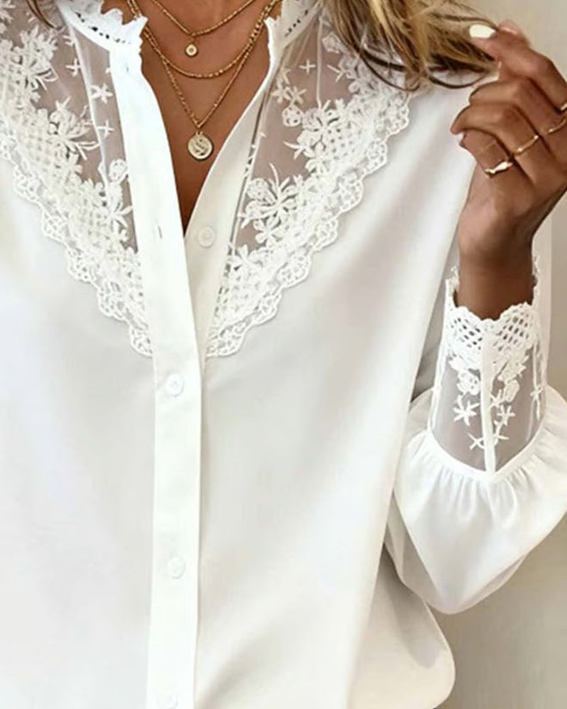 Stijlvol en Elegant Patchwork Shirt