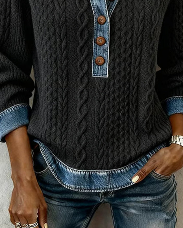 Stijlvolle Blocked Denim Sweatshirt