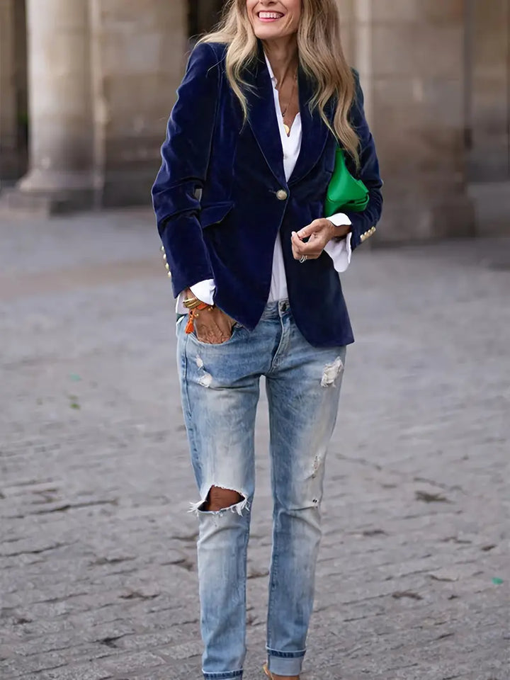Elegante Velvet Blazer Jacket voor dames