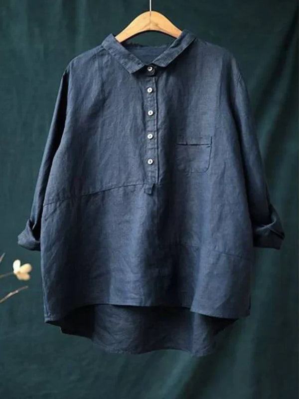 Elegante blouse met knopen en flatteuze bedekking