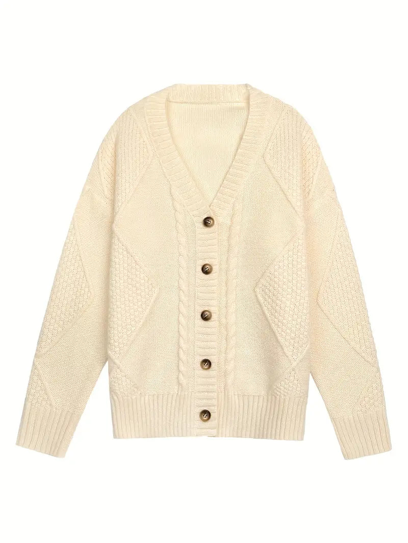 Casual Gekleurde Cable Knit Cardigan voor dames