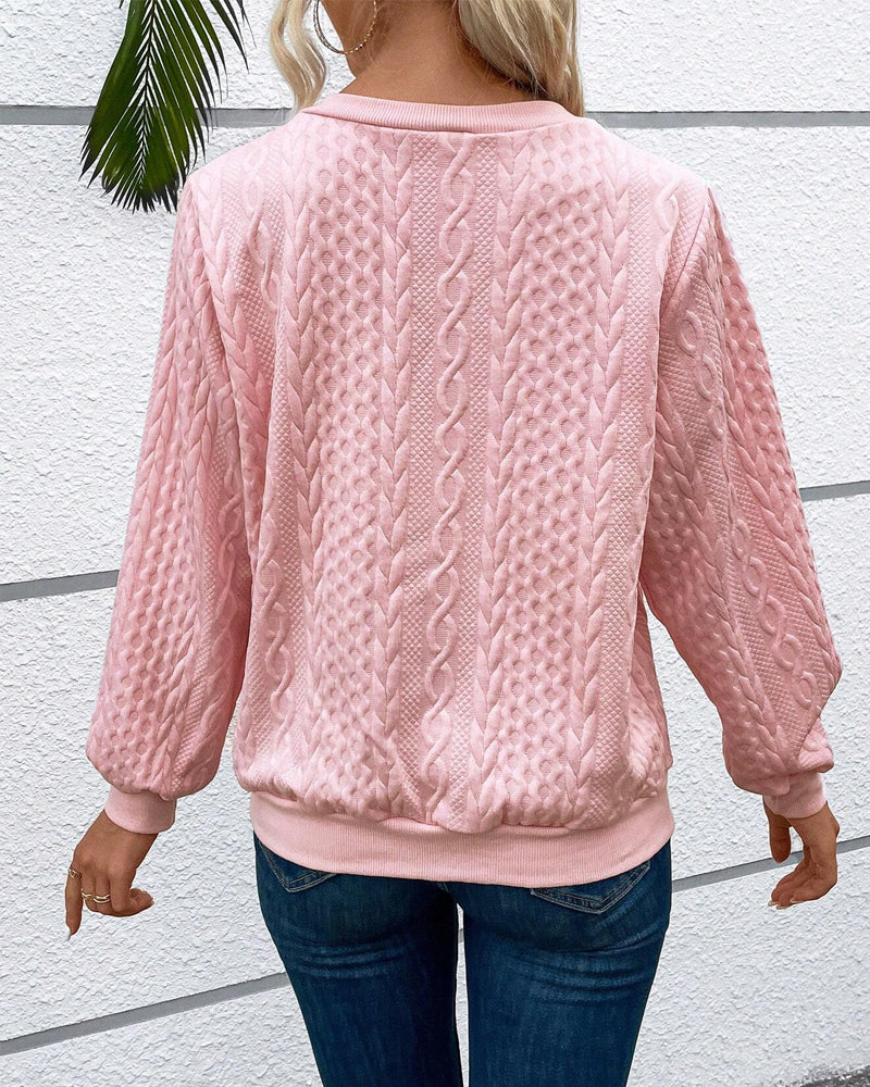 Casual sweatshirt met lange mouwen en rits