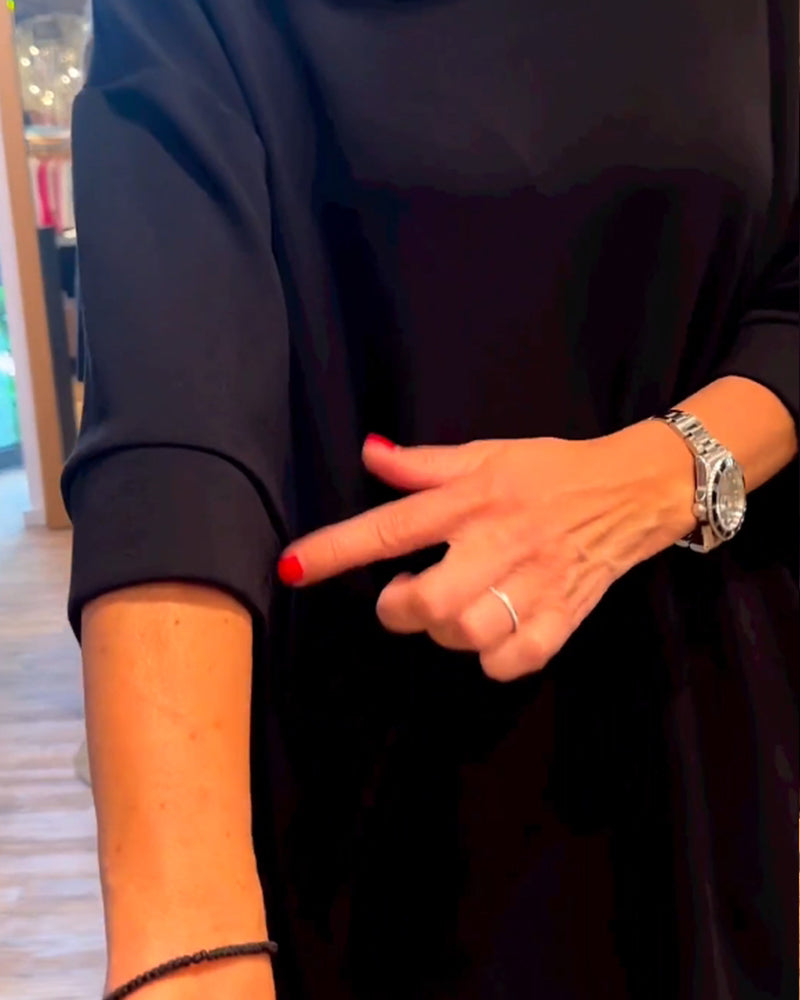 Jurk met cowlneck in effen kleur