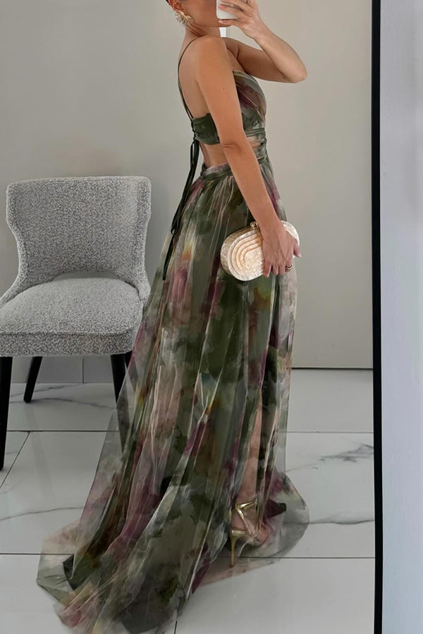 Feminine mouwloze maxi-jurk voor dames