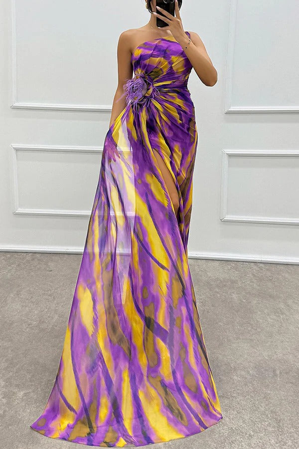 Chique Maxi-jurk met Levendige Print