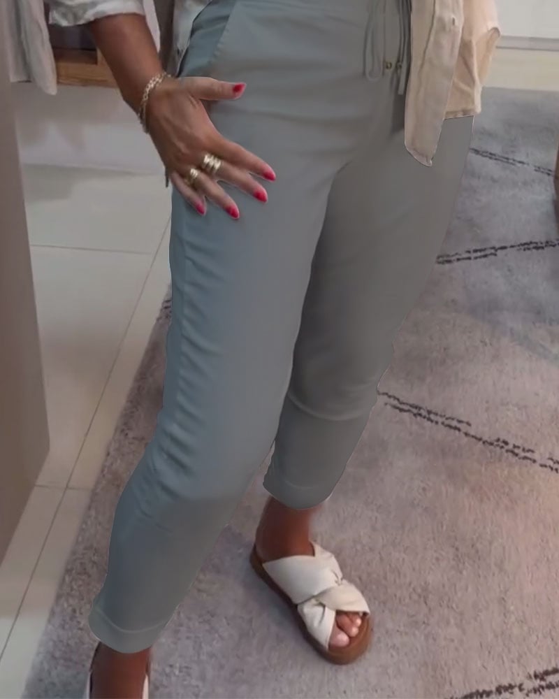 Casual Pencil Pants met trekkoord
