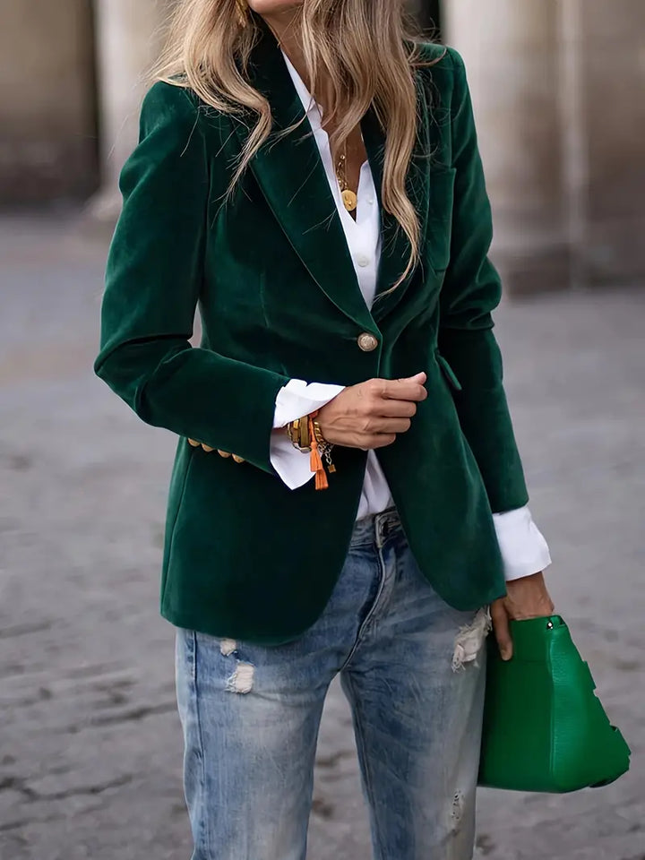 Elegante Velvet Blazer Jacket voor dames