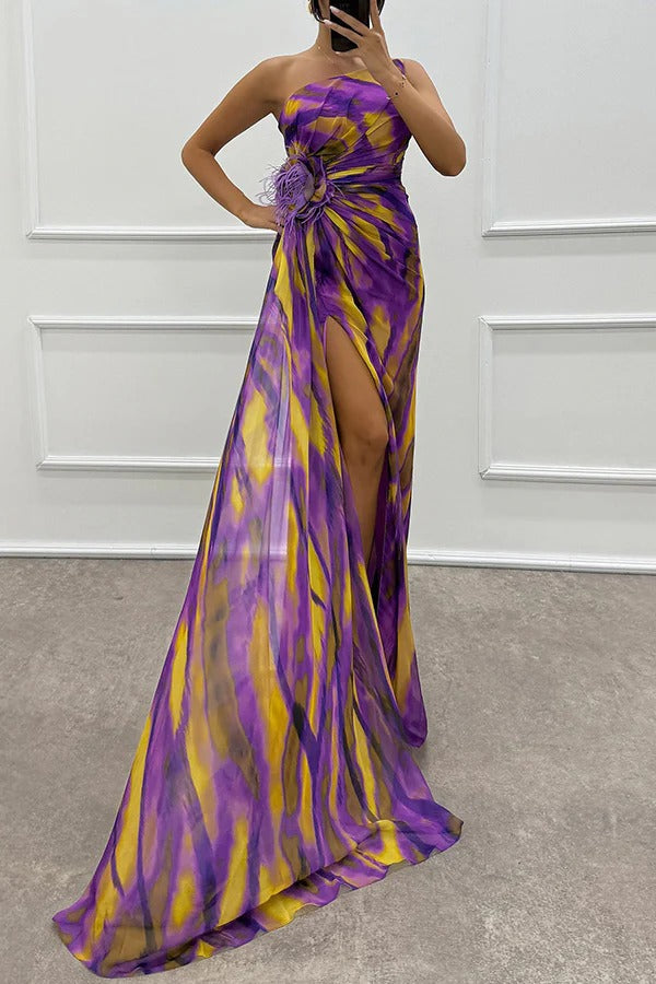 Chique Maxi-jurk met Levendige Print