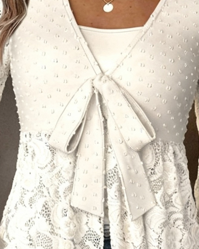Effen V-hals blouse met klokmouwen