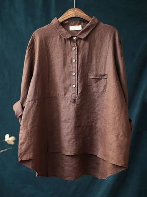 Elegante blouse met knopen en flatteuze bedekking