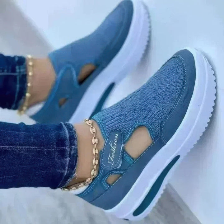 Ademende Cashmere Mesh Platform Sneakers voor dames