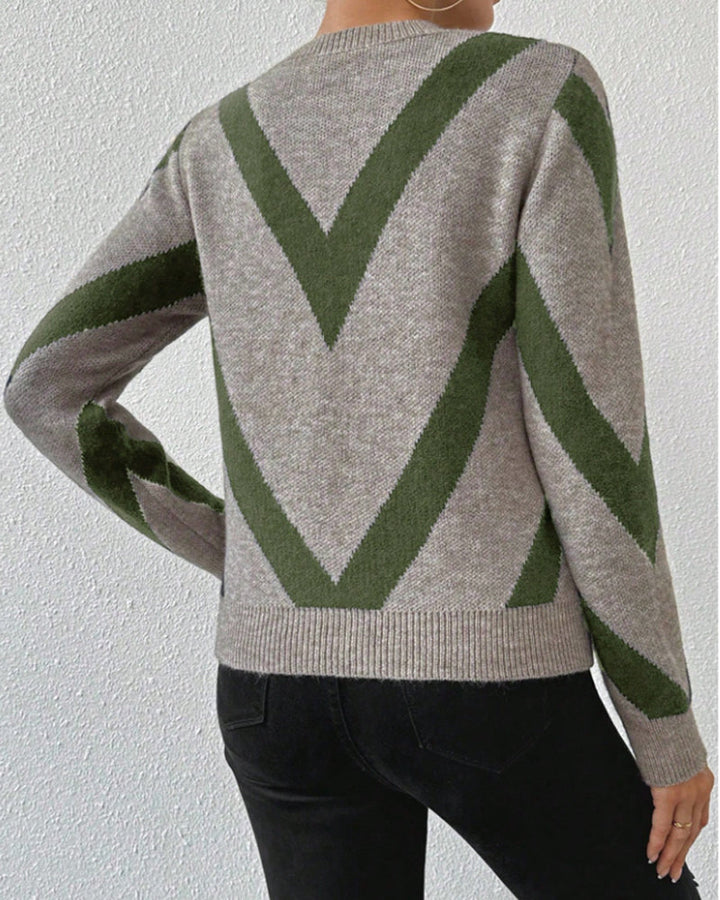 Crew Neck Sweater met geometrische print
