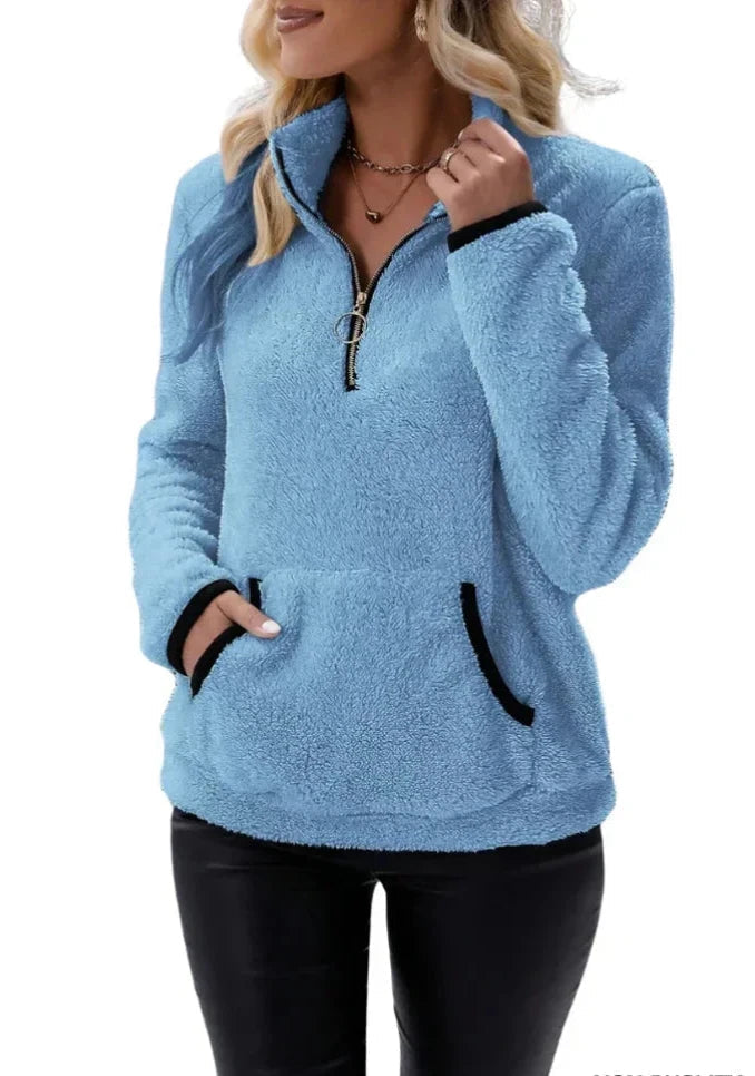 Harper Soft Touch Pullover met Sherpa Texture