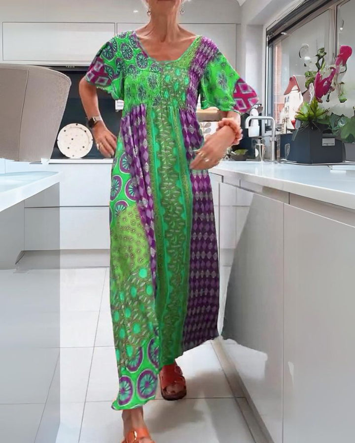 Boho Bliss Patchwork Maxi Dress