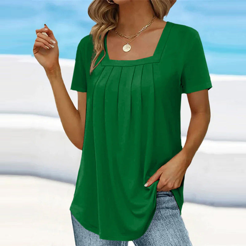 Verfijnde Geplooide Blouse met Flowing Fit