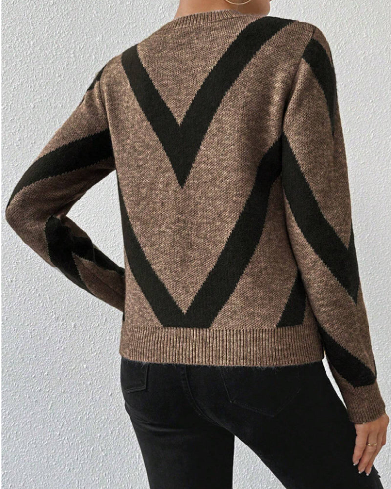 Crew Neck Sweater met geometrische print
