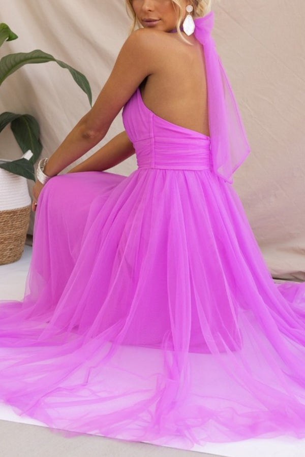 Tulle Jurk met Ruches en Flair