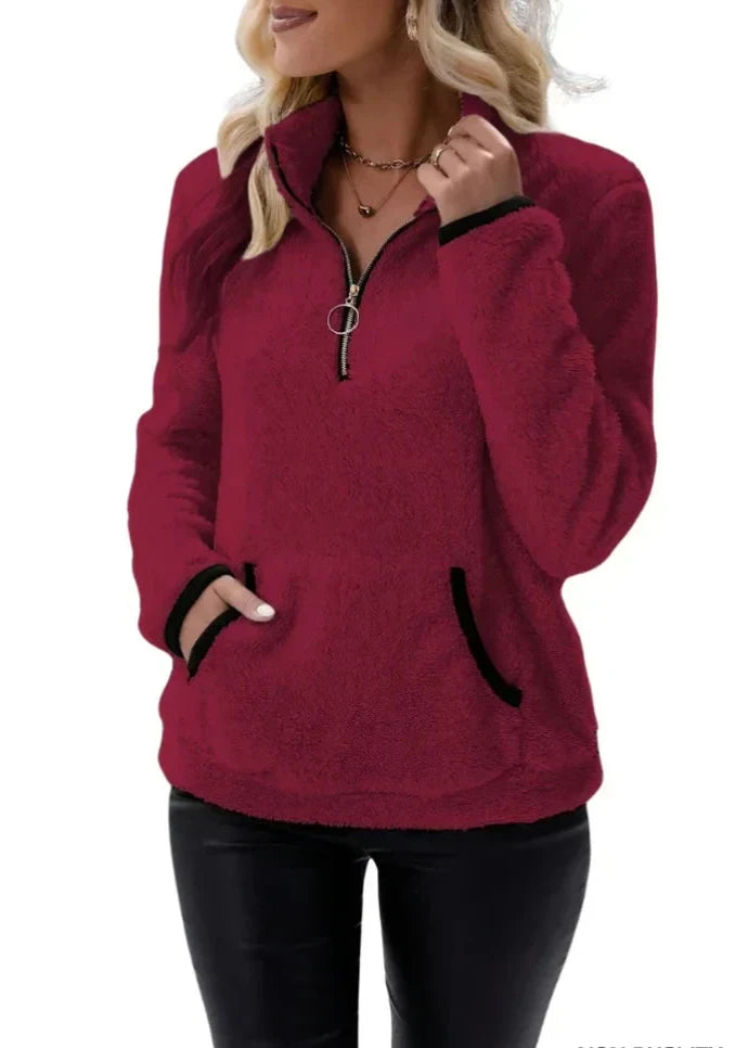 Harper Soft Touch Pullover met Sherpa Texture