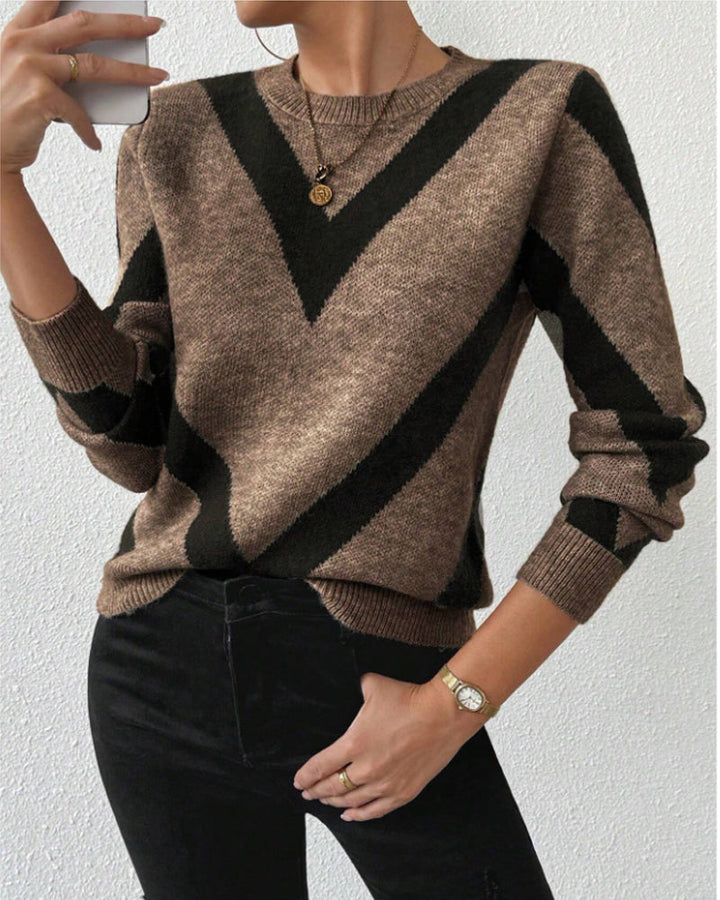 Crew Neck Sweater met geometrische print