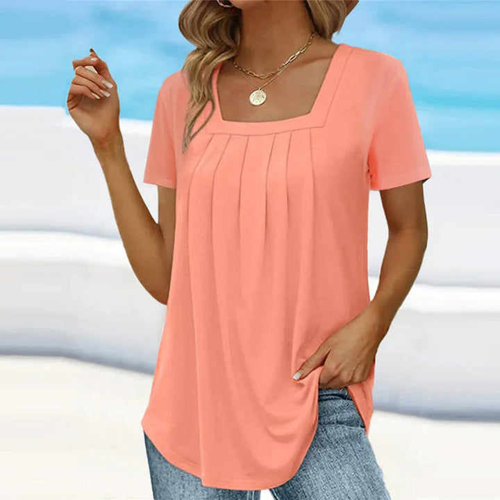 Verfijnde Geplooide Blouse met Flowing Fit