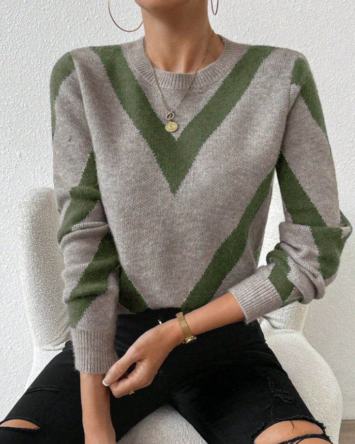 Crew Neck Sweater met geometrische print