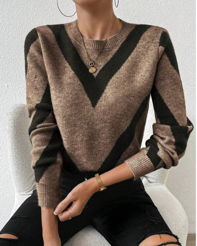 Crew Neck Sweater met geometrische print