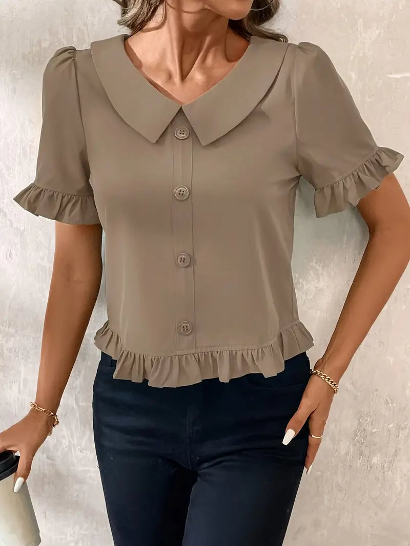Elegante blouse met korte mouwen