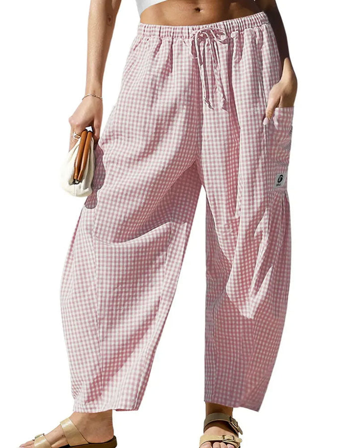 Casual Cropped Pants met ruitprint