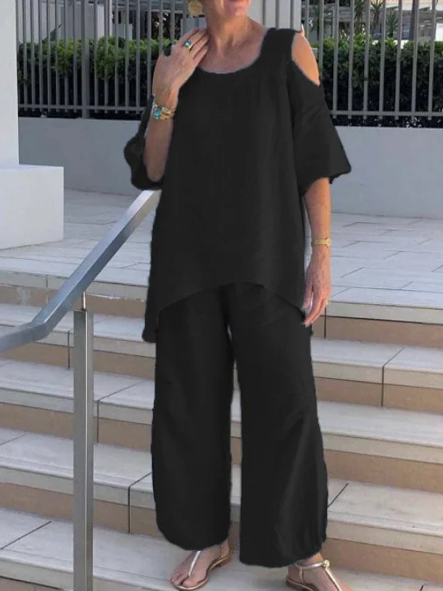 Pullover Korte Mouw Tweedelig Set