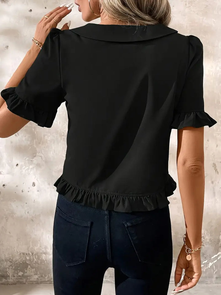 Elegante blouse met korte mouwen
