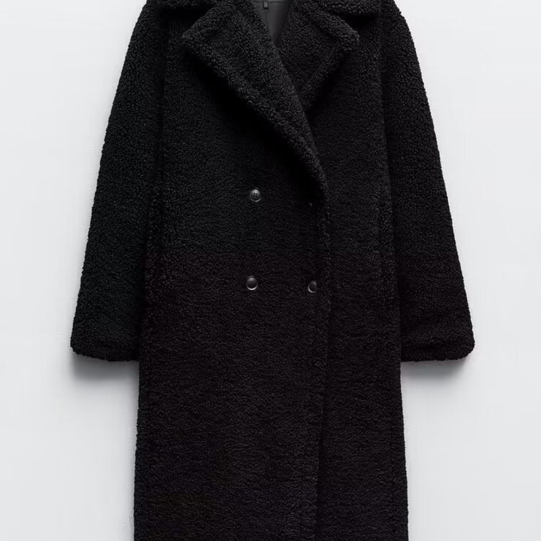 Lange warme winter-trenchcoat voor dames