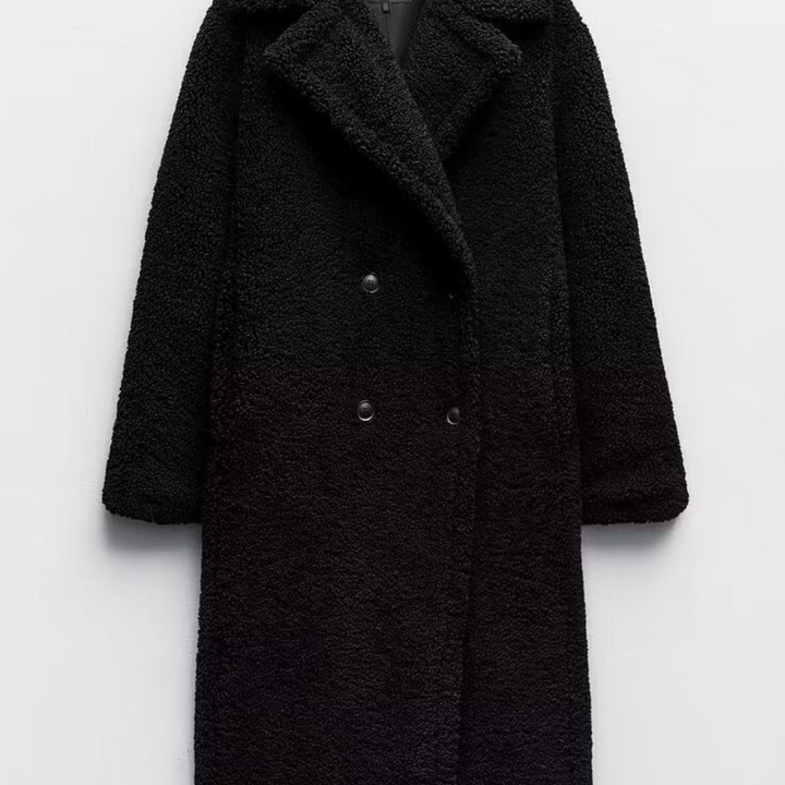 Lange warme winter-trenchcoat voor dames