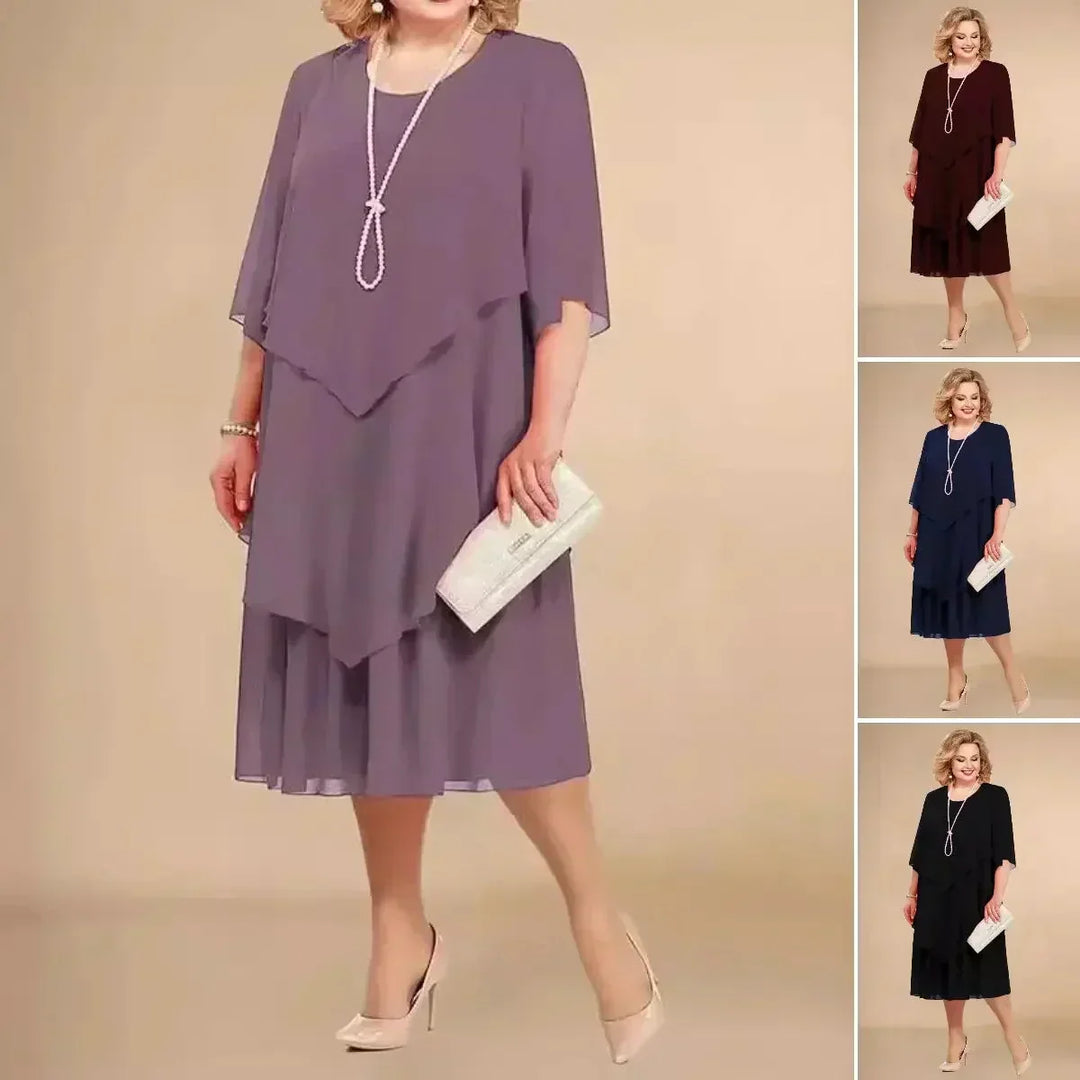 Verfijnde Drape Midi Jurk