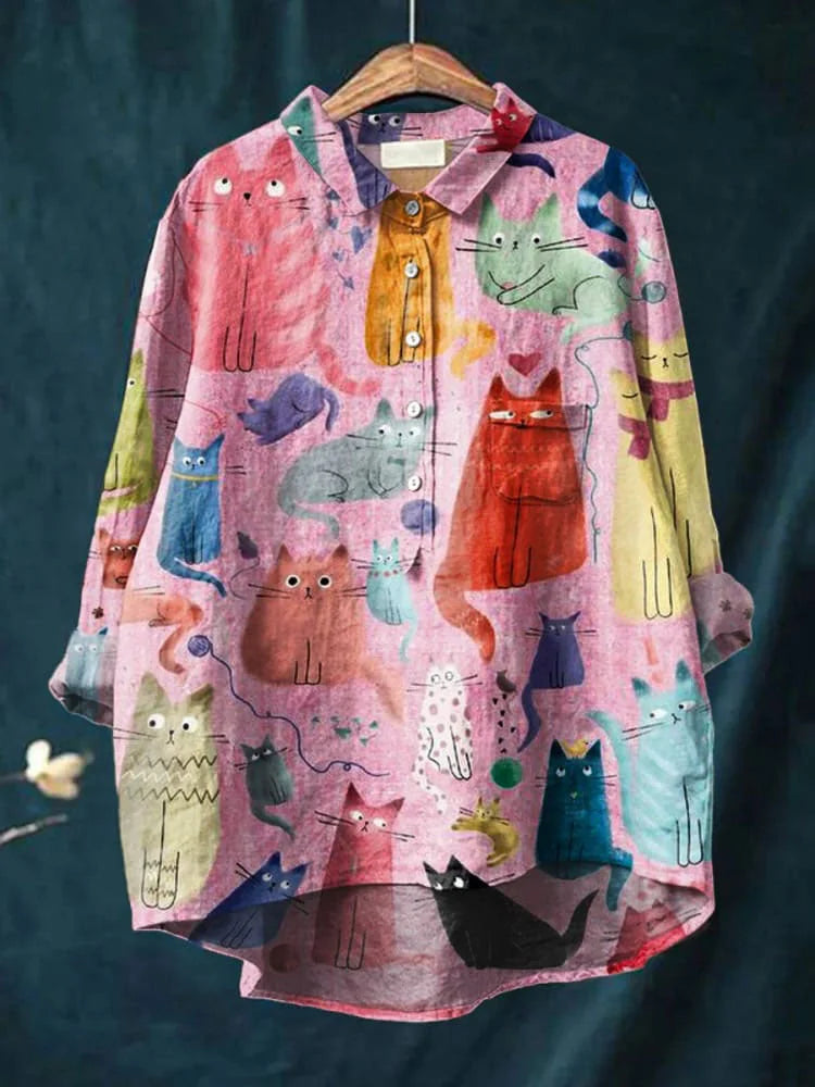 Uluru Graphic Shirt met kattenillustratie