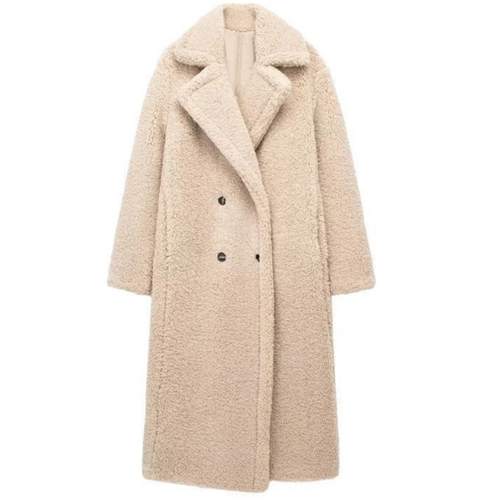 Lange warme winter-trenchcoat voor dames