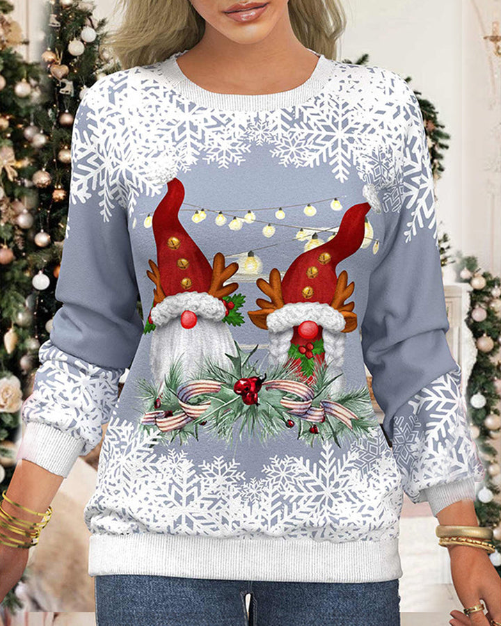Kersttrui met sneeuwvlokprint