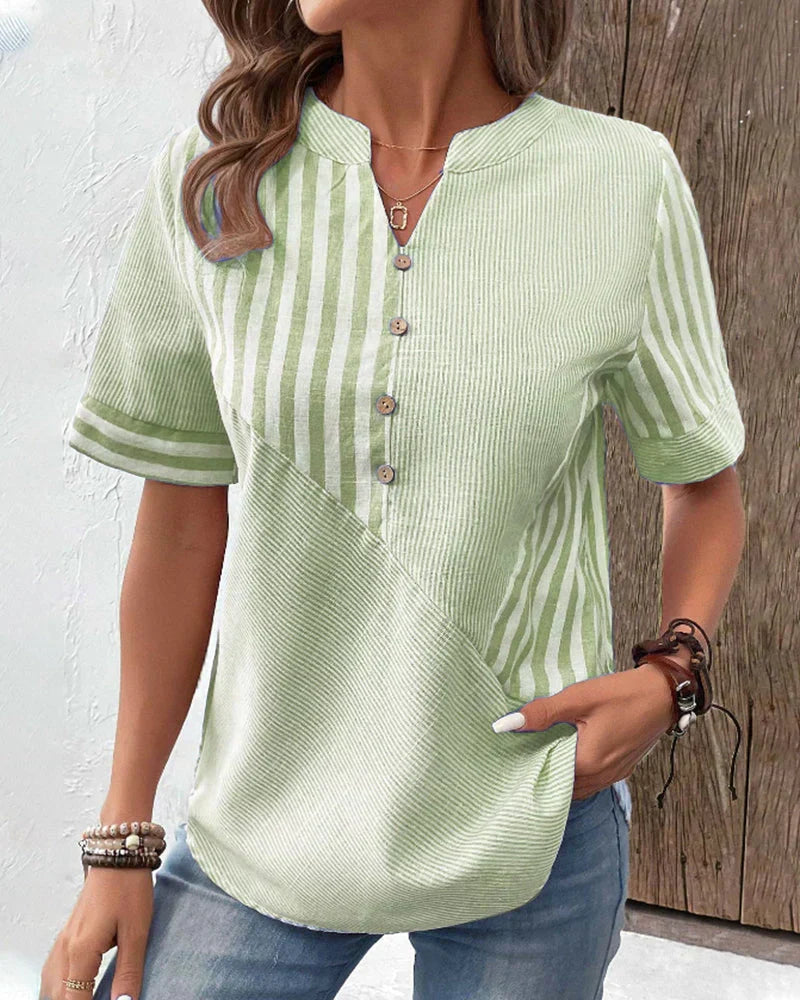 Klassieke Gestreepte Blouse met Knoopsluiting