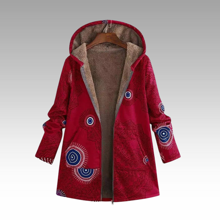 Warme en zachte jas met capuchon