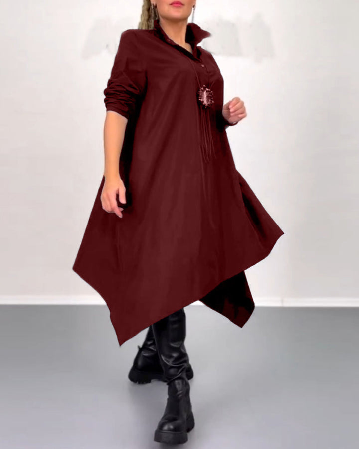 Effen onregelmatige casual jurk