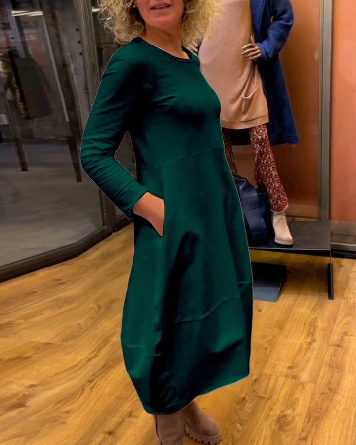 Elegante effen jurk