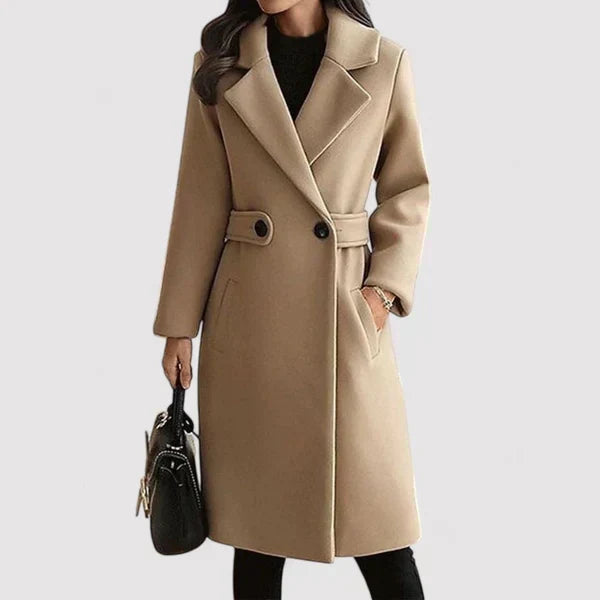 Elegante lange trenchcoat met riem