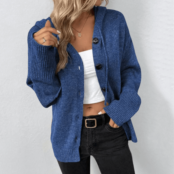 Gebreide warme cardigan met knopen voor dames