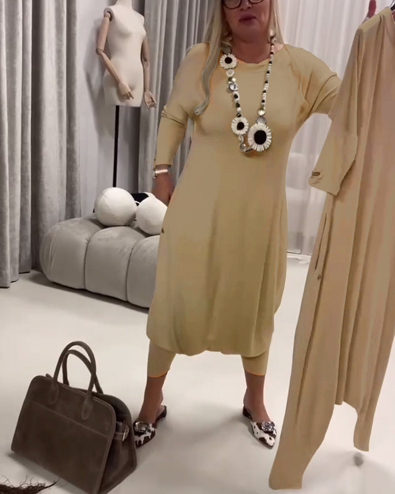 Effen Casual Jumpsuit met Lange Mouwen