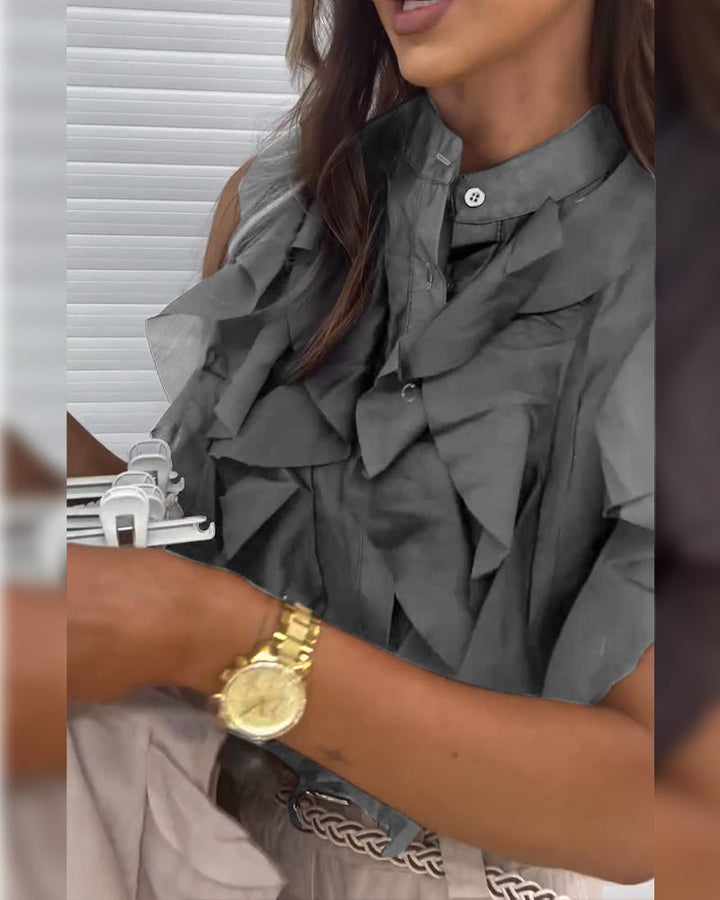 Designer Ruffle Mouwloze Tanktop