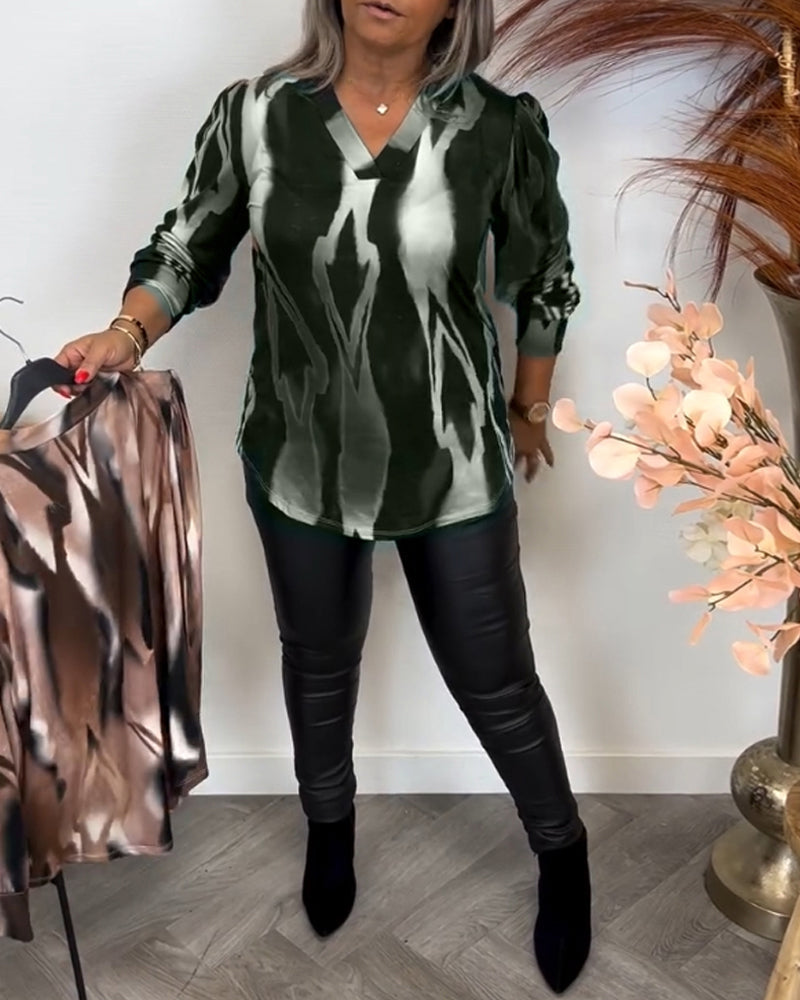 Blouse met contrasterende revers