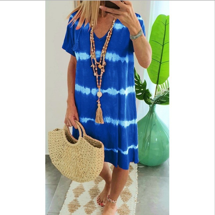Tie-Dye Jurk met Korte Mouwen