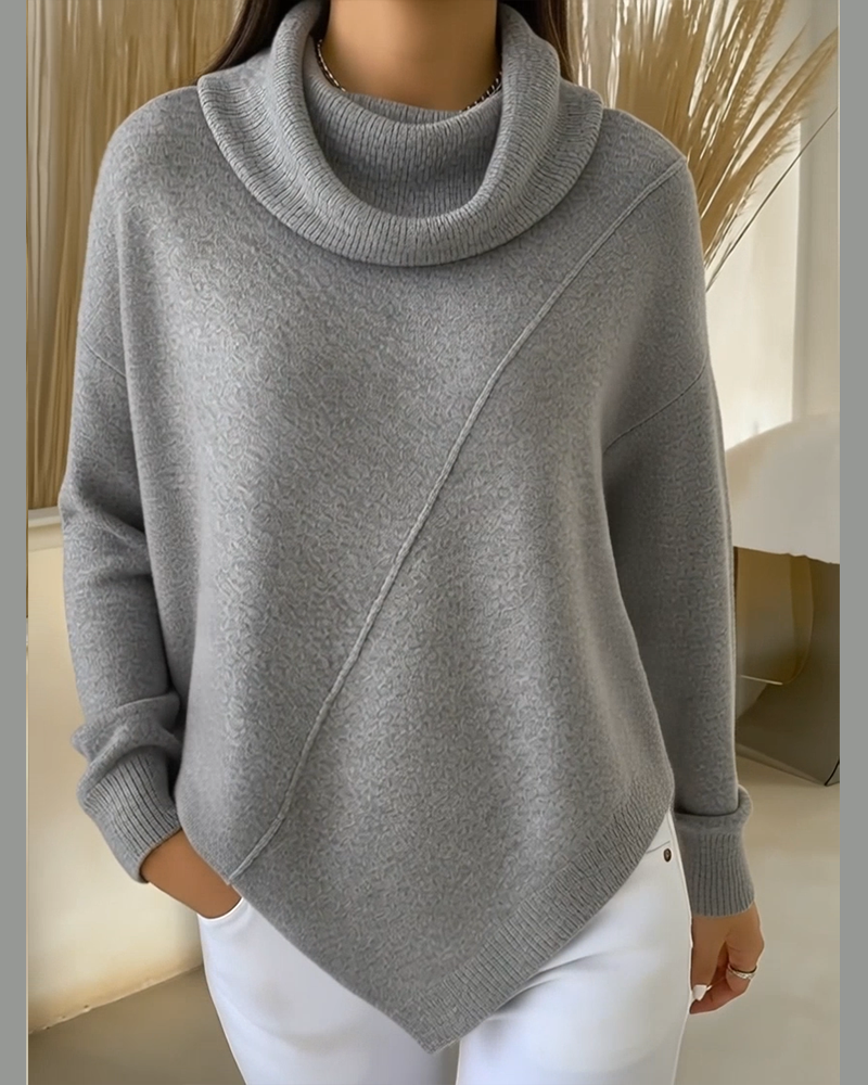 Asymmetrische Cowl Neck Trui