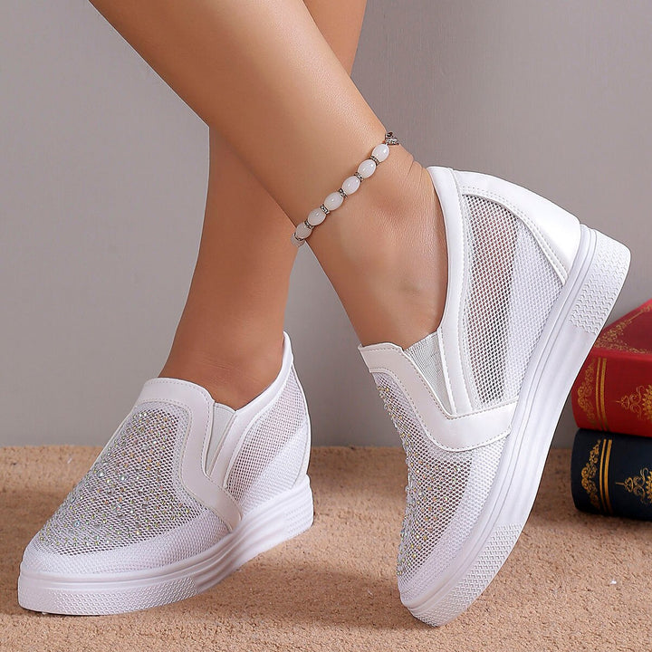 Dames Sneakers Met Witte Kristallen
