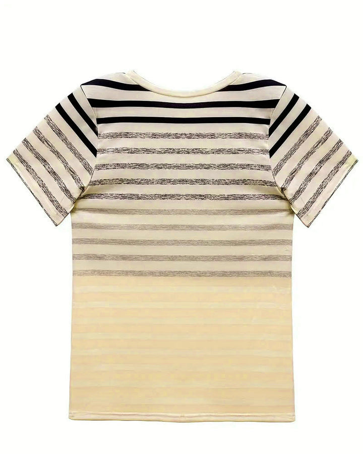 Gestreepte ronde hals T-shirt